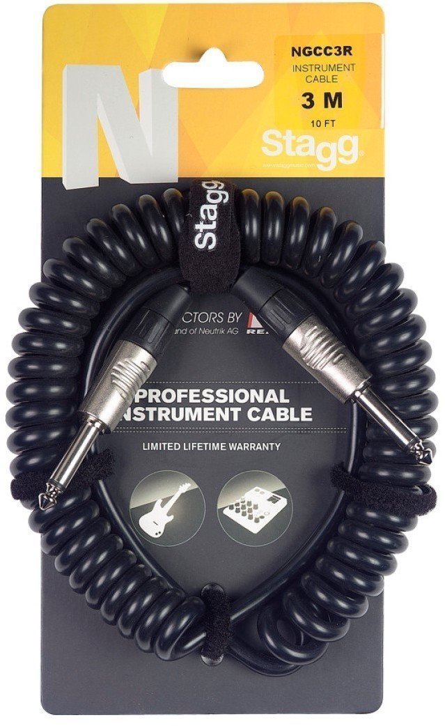 Cable de instrumento Stagg NGCC6R Negro 6 m Recto - Recto