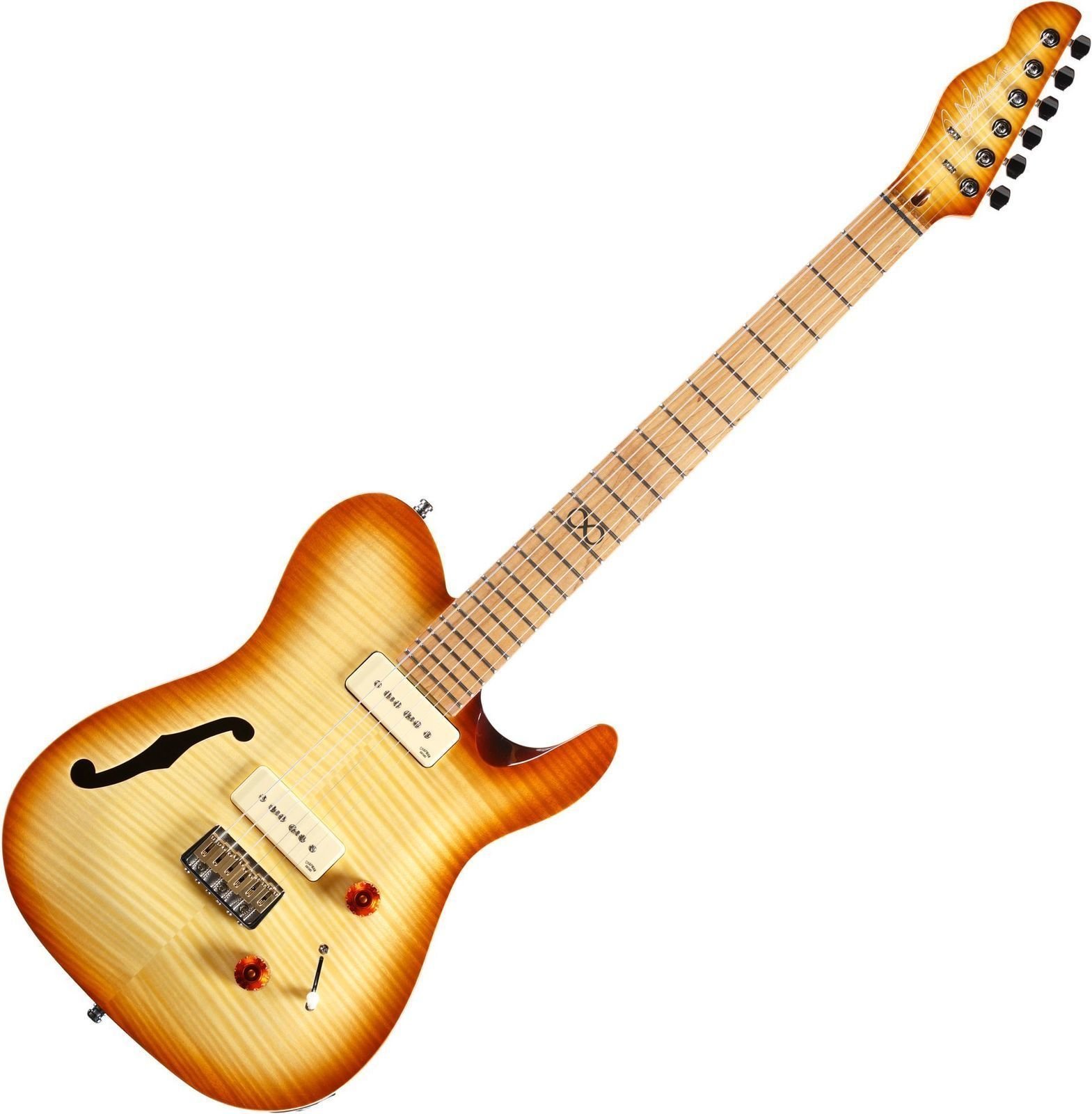 Elektrische gitaar Chapman Guitars ML3 Pro Semi-Hollow Traditional Vintage Honey Burst