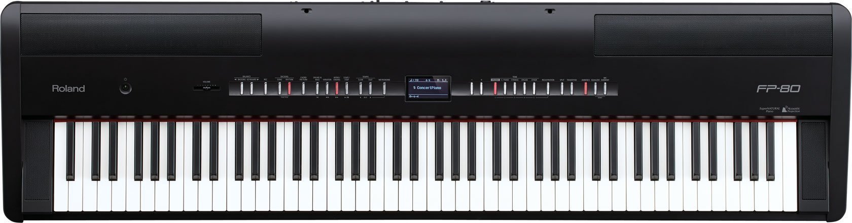Piano digital de palco Roland FP 80 Black Portable Digital Piano