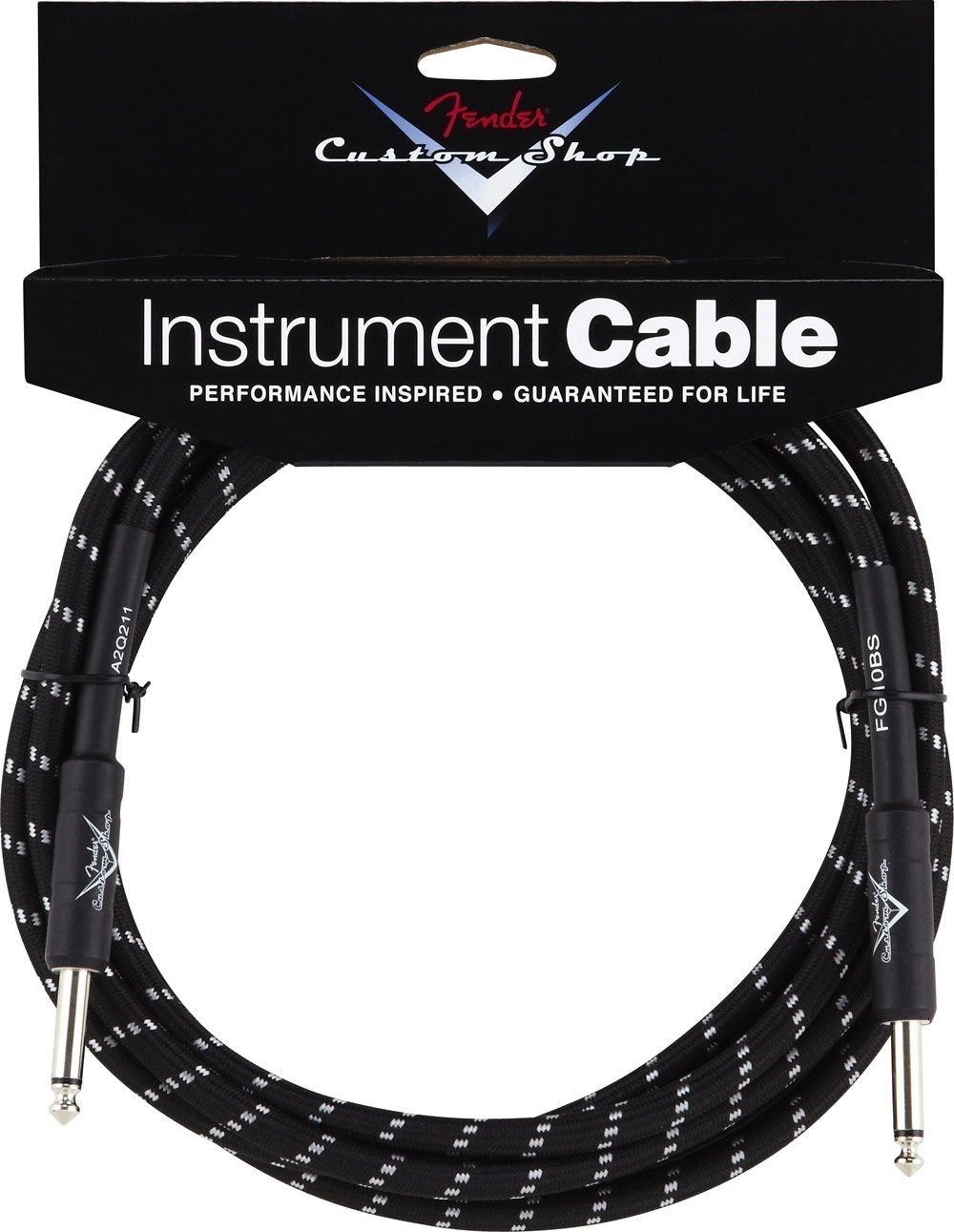 Câble pour instrument Fender Custom Shop Performance Noir 5,5 m Droit - Droit