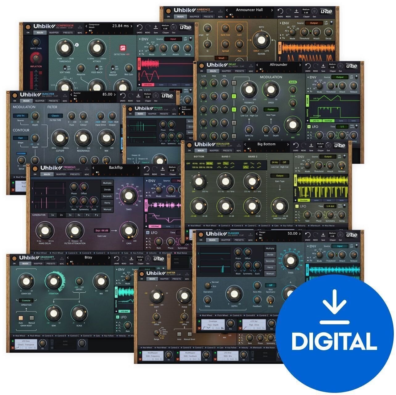 Programinės įrangos papildinio efektų procesorius u-he Software Uhbik 2