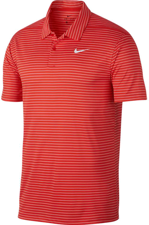Tricou polo Nike Dry Essential Stripe Mens Polo Shirt Habanero Red/Black XL
