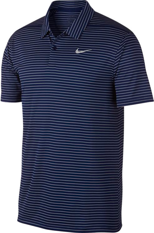 Tricou polo Nike Dry Essential Stripe Mens Polo Shirt Blue Void/Flat Silver M