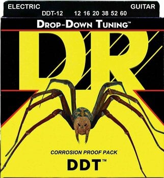 Cordas para guitarra elétrica Mi DR Strings DDT-12 - 1