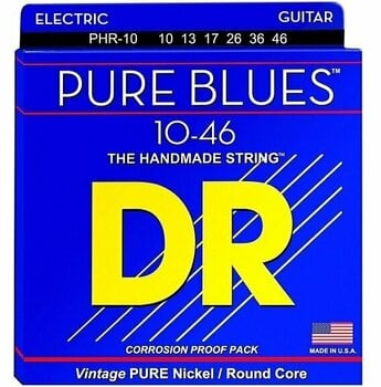 E-guitar strings DR Strings PHR 10 Pure Blues Nickel Medium Electric Guitar Strings - 1