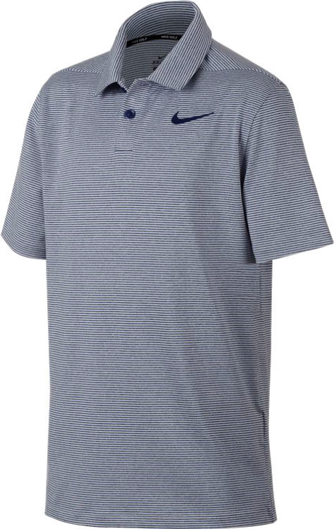 Polo majice Nike Dri-Fit Control Stripe Boys Polo Shirt Blue Void/Pure XL
