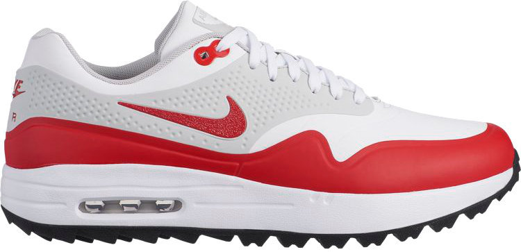 Pánske golfové topánky Nike Air Max 1G Pánske Golfové Topánky White/University Red US 10,5