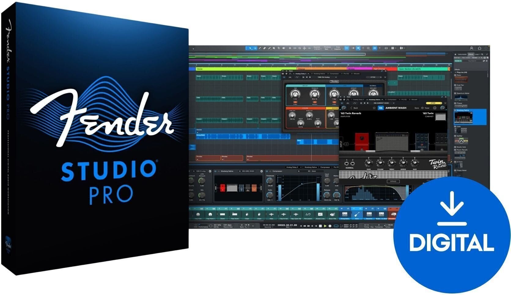 Hangszerkesztő Fender Studio Pro w/ 12M Pro+ (Digitális termék)