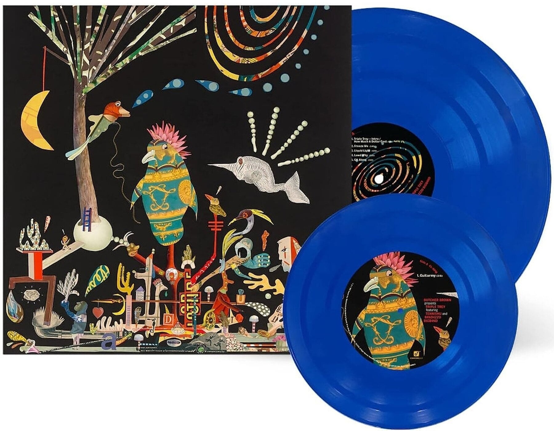 LP ploča Butcher Brown Ft. Tennishu And R4ND4ZZO BIGB4ND - Triple Trey (Blue Opaque Coloured) (180 g) (12'' LP + 7'' SP )