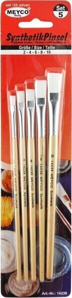 Pennello Meyco 14236 Set di pennelli piatti 2/4/6/8/10 5 pezzi