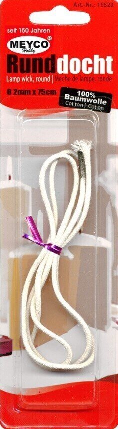 Fabrication de bougies Meyco 15522 Mèches de bougie 2 mm-75 cm