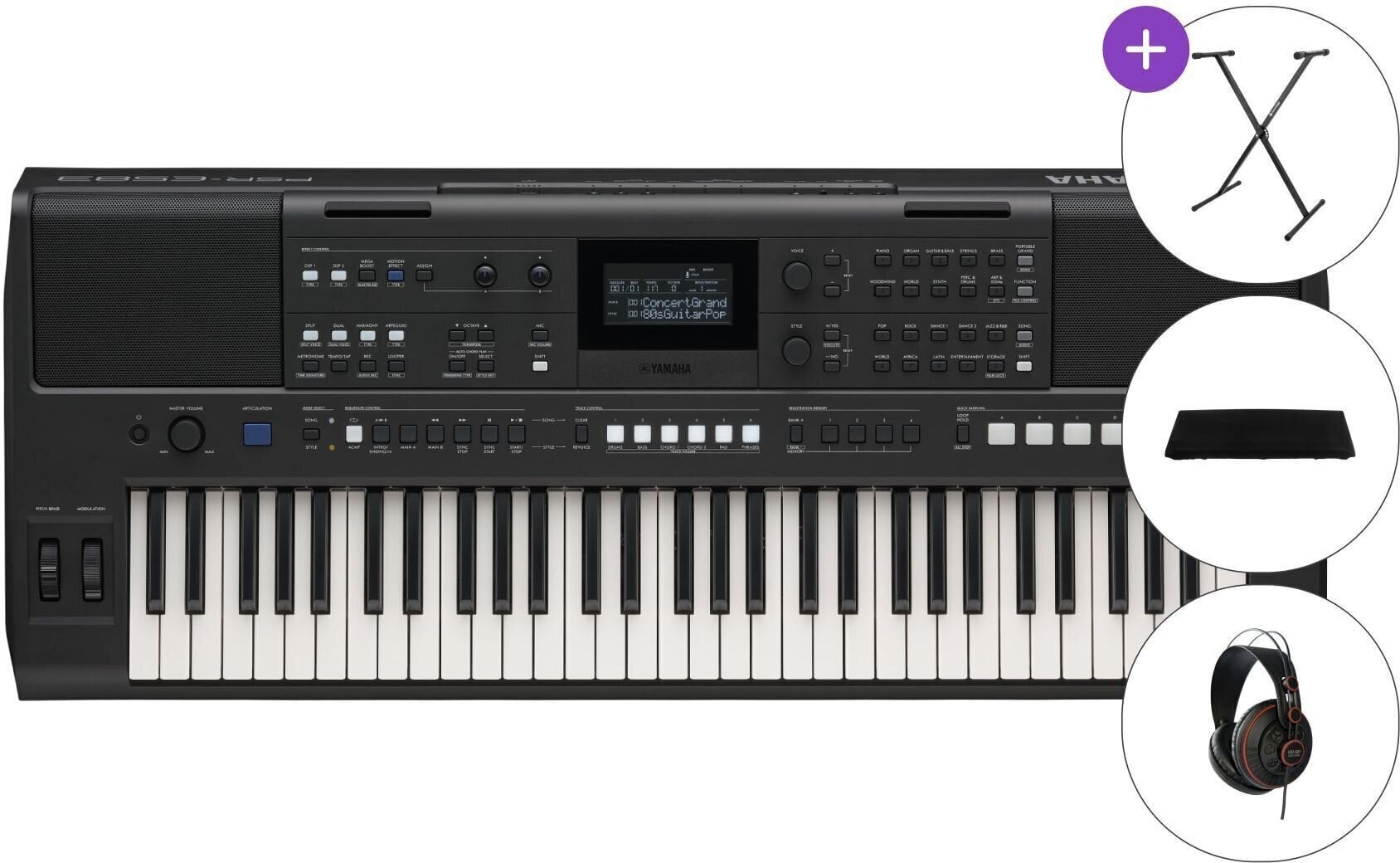 Keyboard with Touch Response Yamaha PSR-E583 SET Keyboard with Touch Response Black