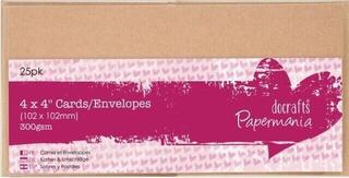 Materiale Docrafts Greeting Cards And Envelopes 25 pcs 300g Kraft 10 x 10 cm