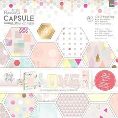 Popierius Docrafts Set Of Papers 30x30cm 36 pcs Geometric Neon