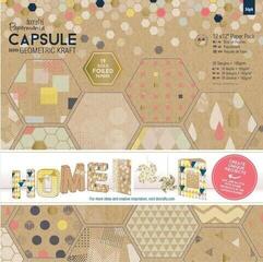 Popierius Docrafts Set Of Papers 30x30cm 36 pcs Geometric Kraft
