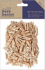 Materiale Docrafts Mini Wooden Pegs 25x7mm 200 pcs