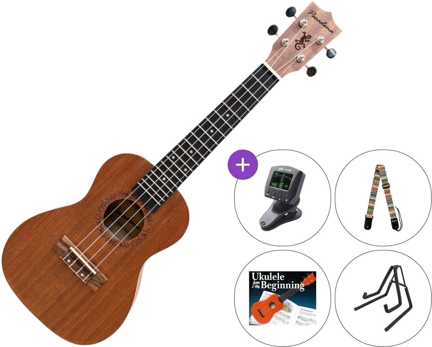 Konserttiukulele Pasadena SU024BG Concert SET Natural Konserttiukulele