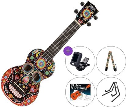 Soprano Ukulele Mahalo Art Series Soprano Ukulele SET Skull Black Soprano Ukulele - 1