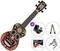 Soprano Ukulele Mahalo Art Series Soprano Ukulele SET Skull Black Soprano Ukulele