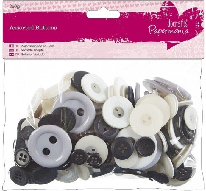 Materiale Docrafts Button Mix 250g Monochrome