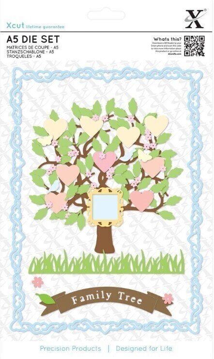 Šablona Docrafts xcut Šablone A5 Obiteljsko stablo 15 kom