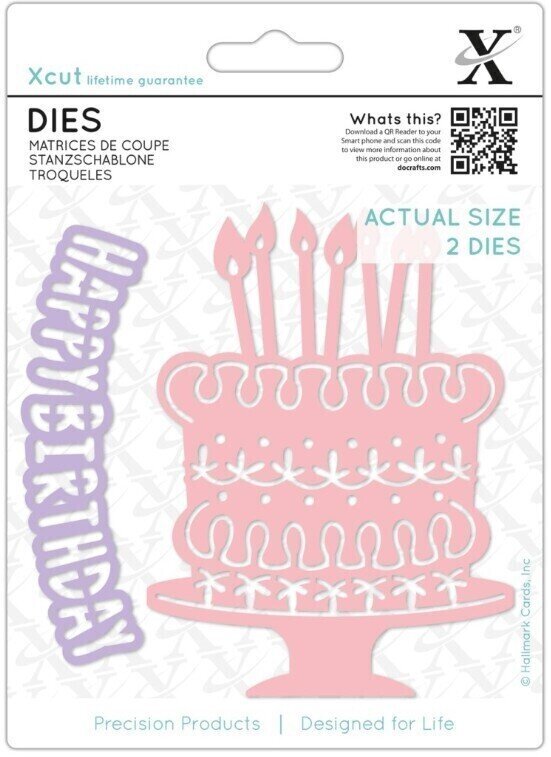 Embossing Docrafts xcut Шаблон для тиснення Торт на день народження
