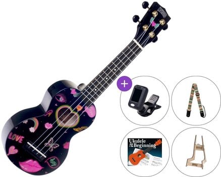 Σοπράνο Γιουκαλίλι Mahalo Soprano Ukulele SET Heart Black Σοπράνο Γιουκαλίλι - 1