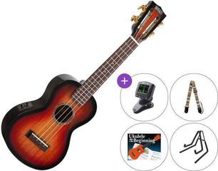 Konsertukulele Mahalo Electric-Acoustic Concert Ukulele 3 Tone Sunburst SET