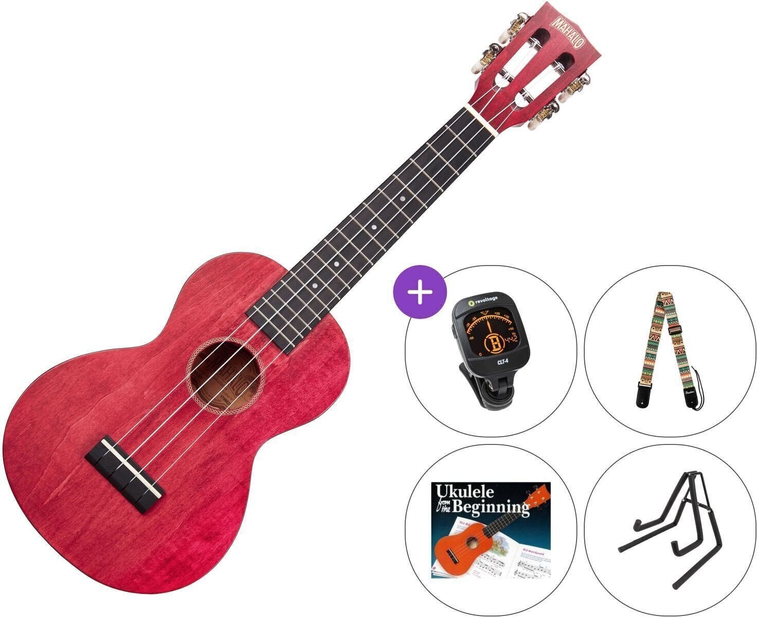 Concert Ukulele Mahalo ML2CR SET Cherry Red Concert Ukulele