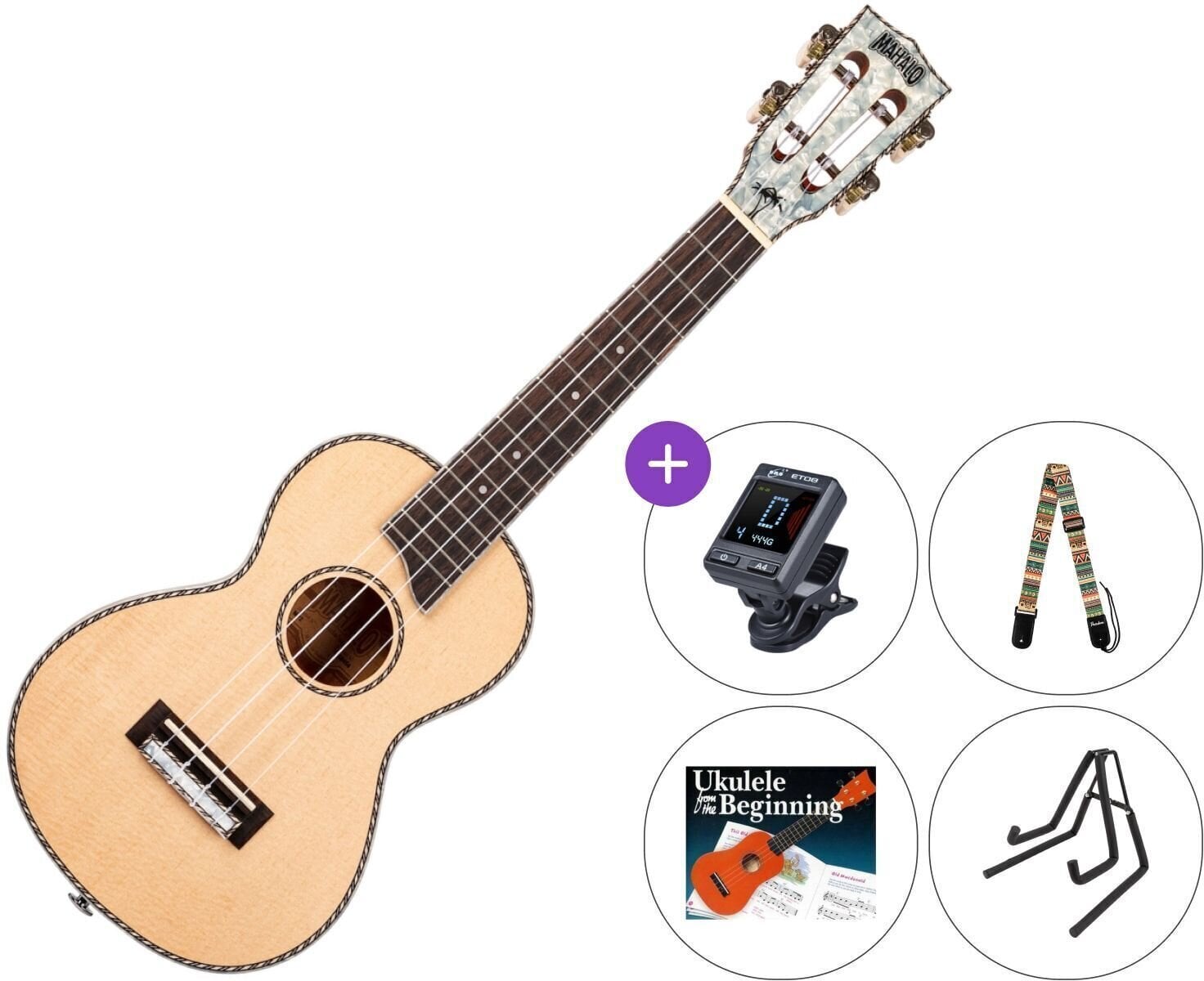Koncertní ukulele Mahalo MP2 SET Natural Koncertní ukulele