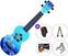 Soprano ukulele Mahalo Hibiscus SET Hibiscus Blue Burst Soprano ukulele