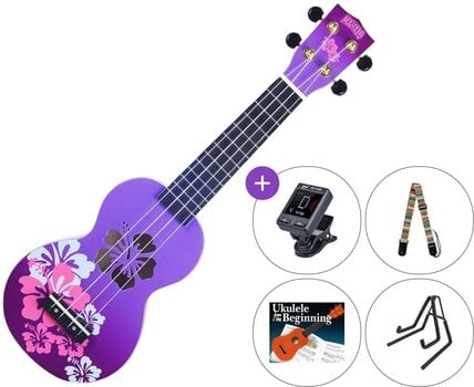 Soprano ukulele Mahalo Hibiscus SET Hibiscus Purple Burst Soprano ukulele - 1