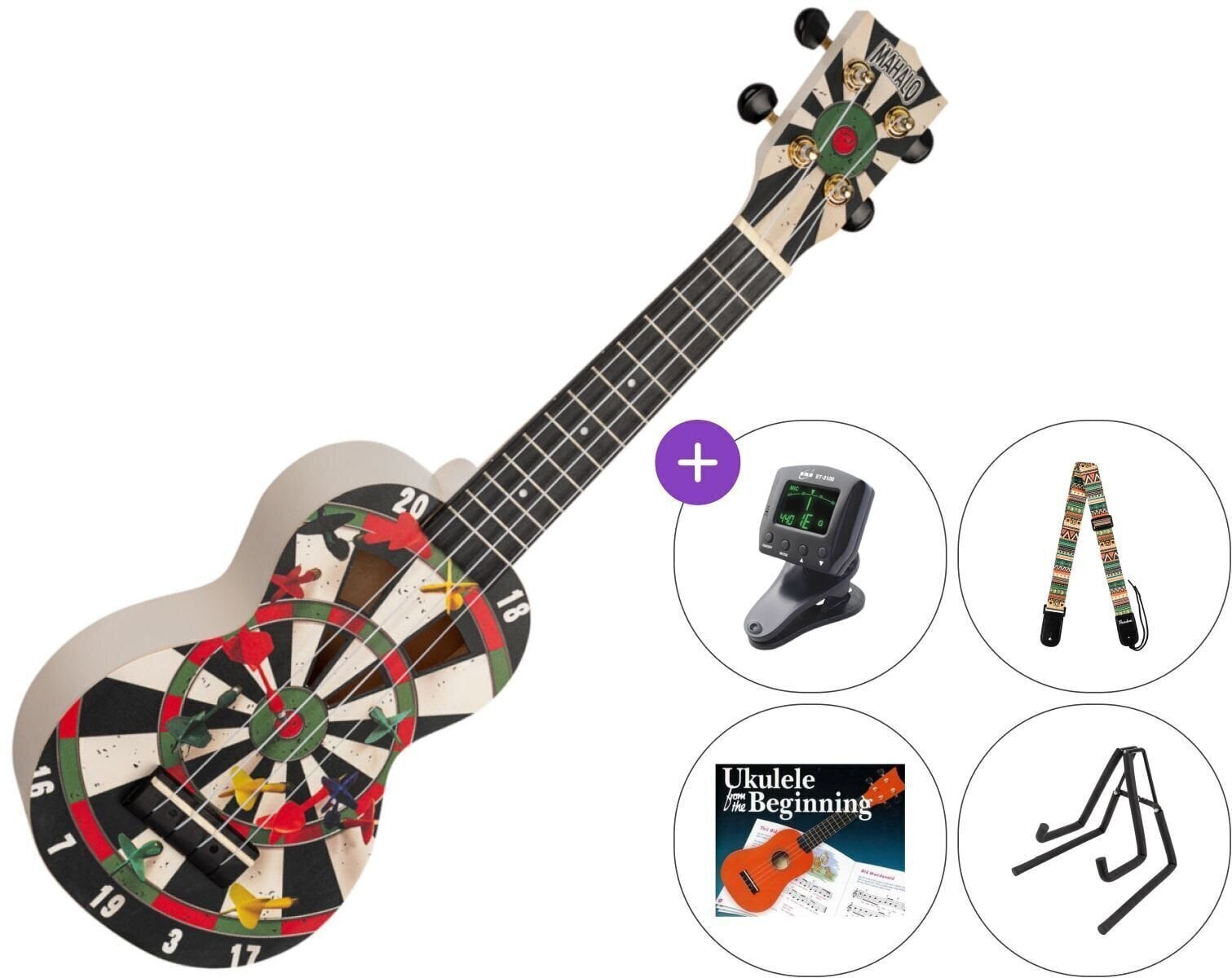 Ukulele soprano Mahalo MA1DR Art Series SET Săgeți Ukulele soprano