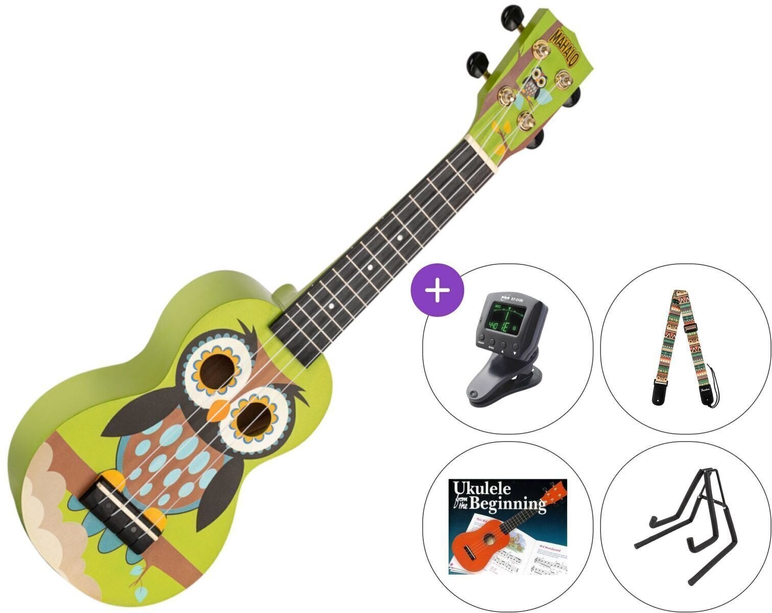 Soprano ukulele Mahalo MA1WL Art Series SET Sova Soprano ukulele