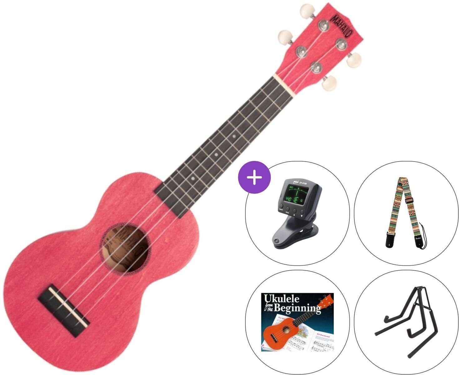 Σοπράνο Γιουκαλίλι Mahalo ML1CP SET Coral Pink Σοπράνο Γιουκαλίλι