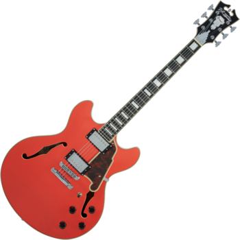 Guitarra semi-acústica D'Angelico Premier DC 2019 Fiesta Red - 1