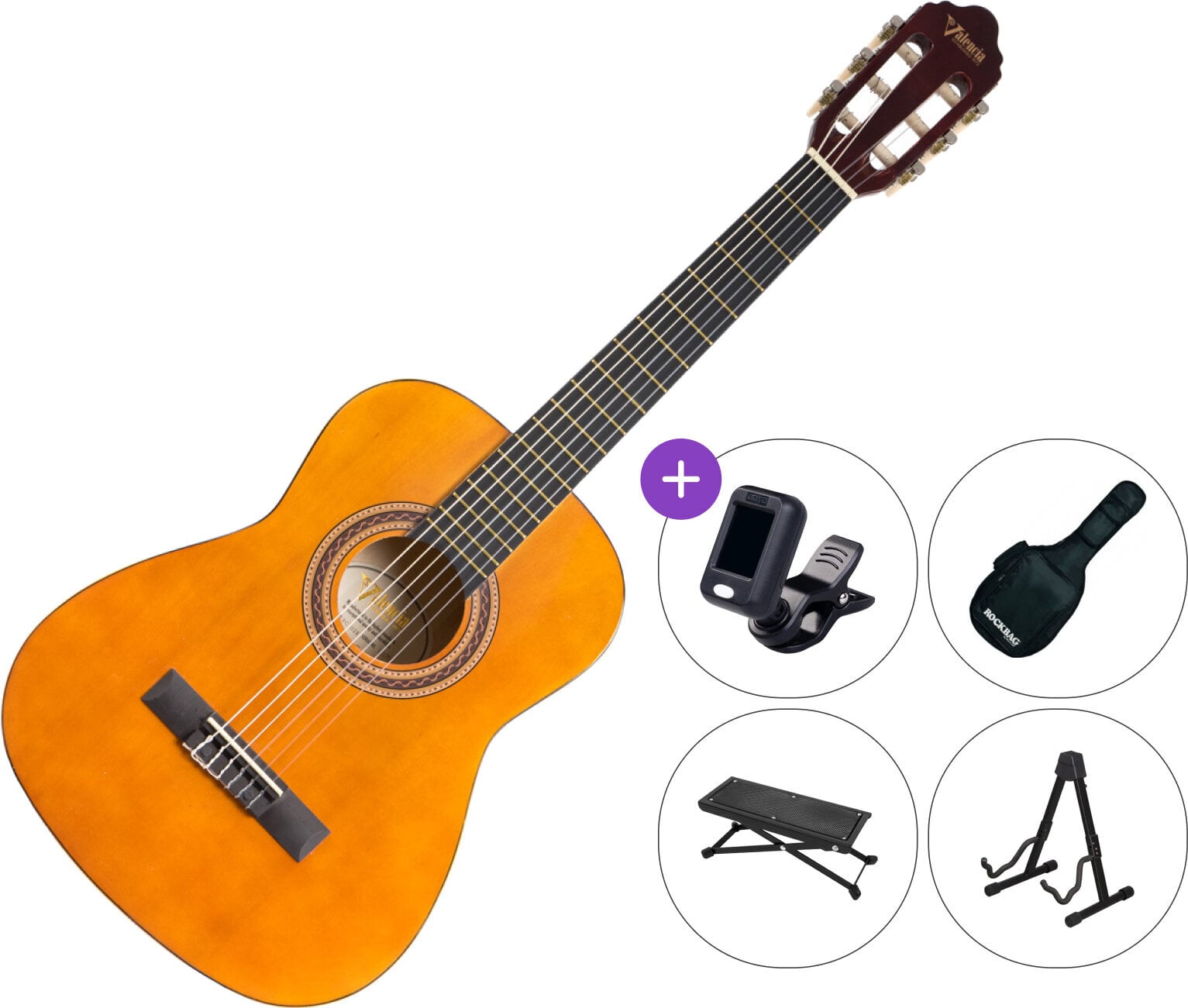 Klassinen kitara Valencia VC102 SET Natural Klassinen kitara