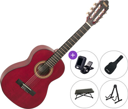 Guitare classique taile 3/4 pour enfant Valencia VC203 SET Transparent Wine Red Guitare classique taile 3/4 pour enfant - 1