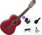 Gitara klasyczna 1/2 dla dzieci Valencia VC202 SET Transparent Wine Red Gitara klasyczna 1/2 dla dzieci