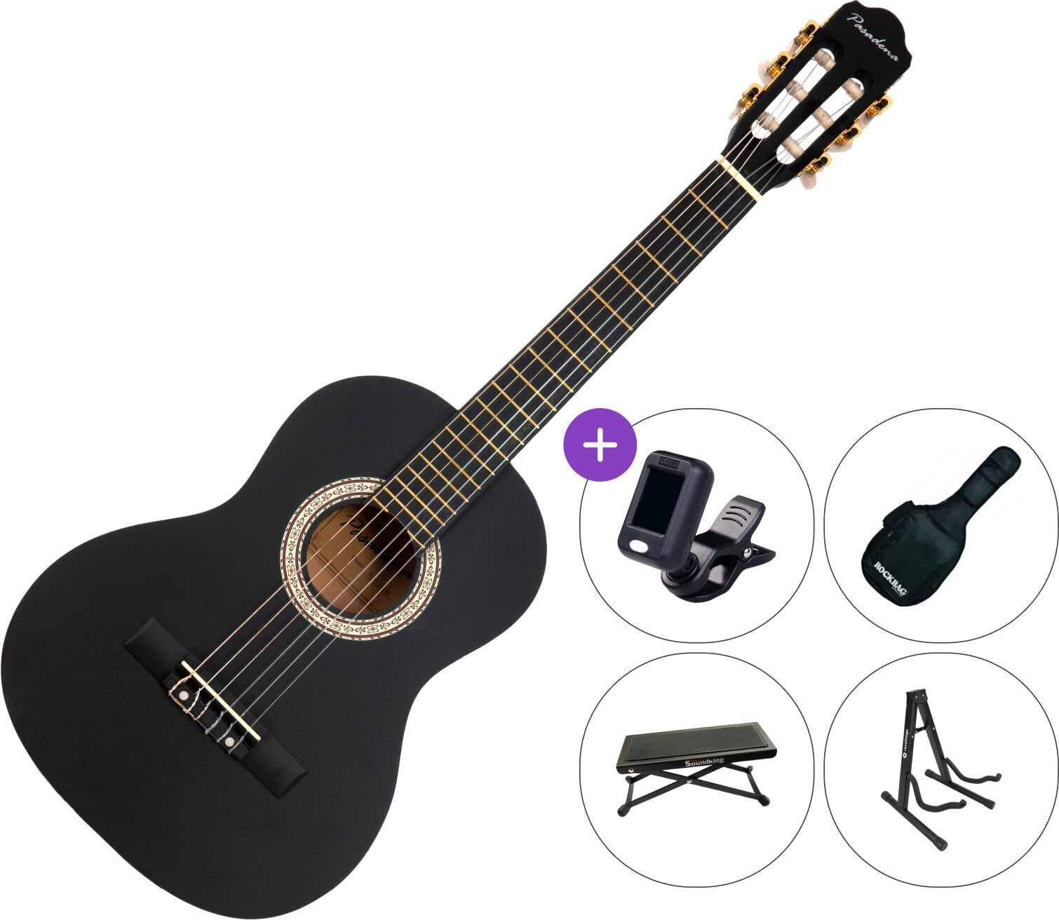 Classical guitar Pasadena SC041 1/2 BK SET Black Classical guitar