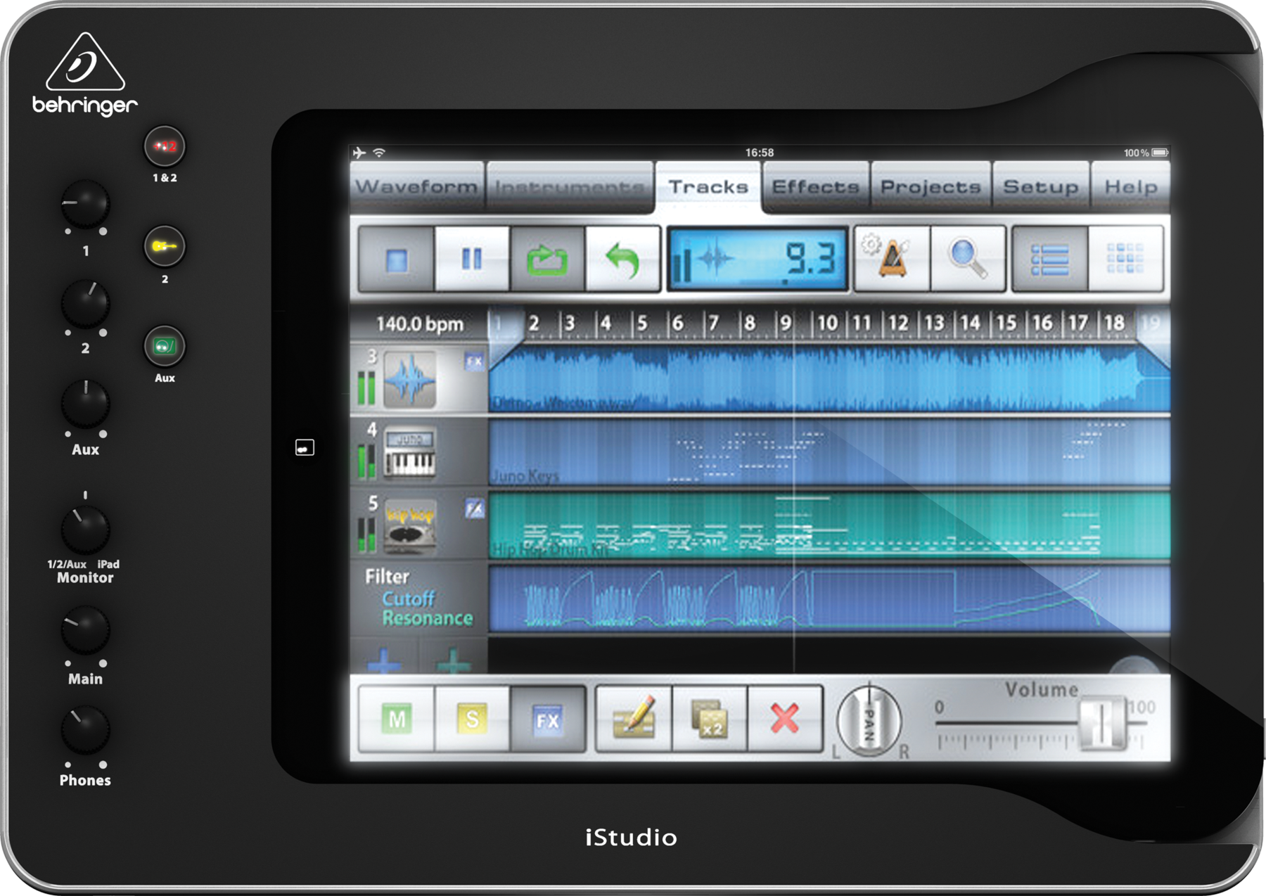Interface de áudio para iOS e Android Behringer iSTUDIO iS202