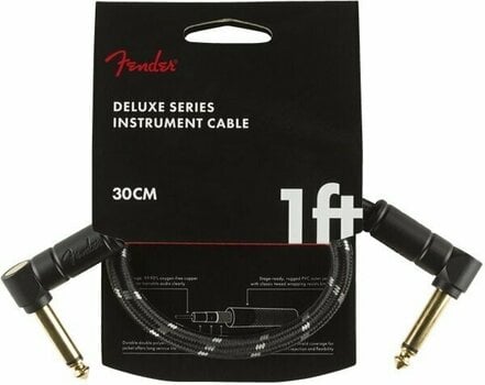 Kabel rozgałęziacz, Patch kabel Fender Deluxe Series 099-0820-095 Czarny 30 cm Kątowy - Kątowy - 1