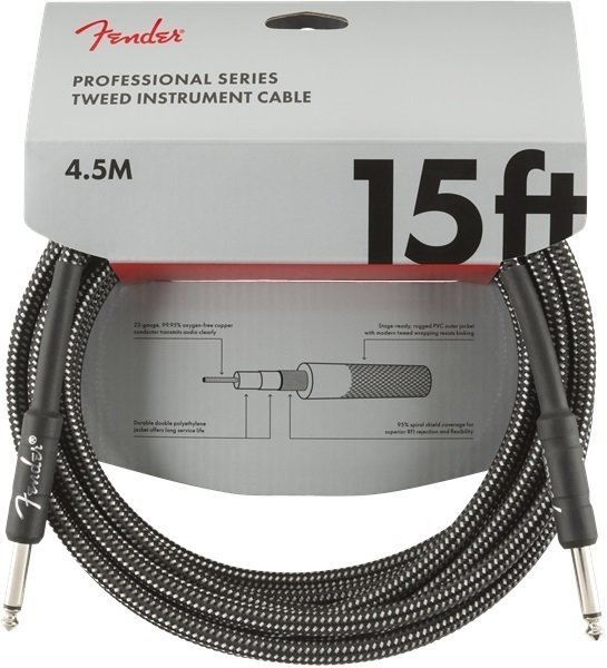 Nástrojový kabel Fender Professional Series Šedá 4,5 m Rovný - Rovný