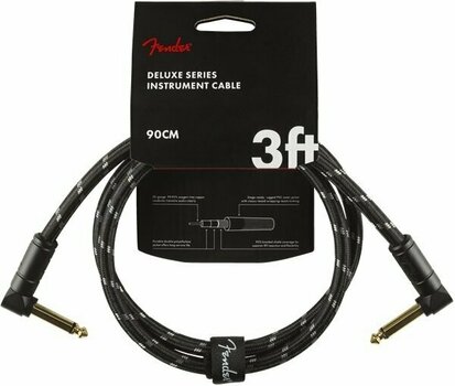 Kabel rozgałęziacz, Patch kabel Fender Deluxe Series 099-0820-096 Czarny 90 cm Kątowy - Kątowy - 1