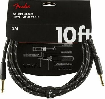 Instrument Cable Fender Deluxe Series Black 3 m Straight - Straight - 1