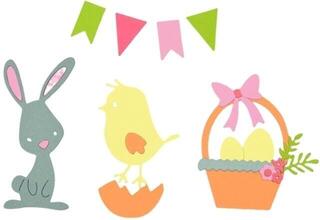 Šabloon Sizzix 661684 Lõikešabloon Lihavõttekomplekt 17 tk