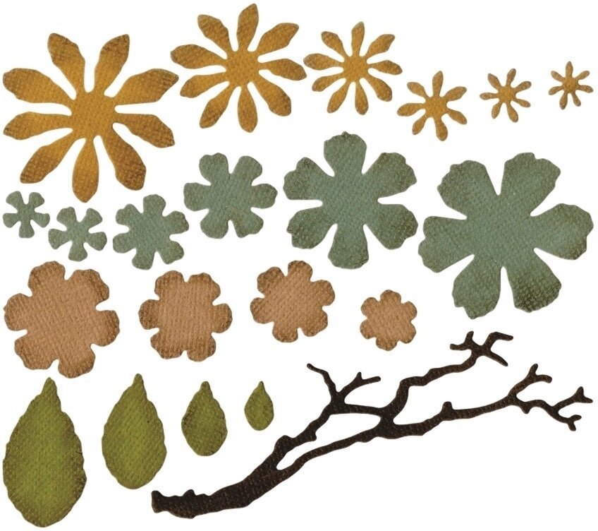 Šablona Sizzix 661806 Řezací šablona Květy a listy 21 ks