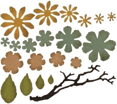 Šablona Sizzix 661806 Řezací šablona Květy a listy 21 ks - 1