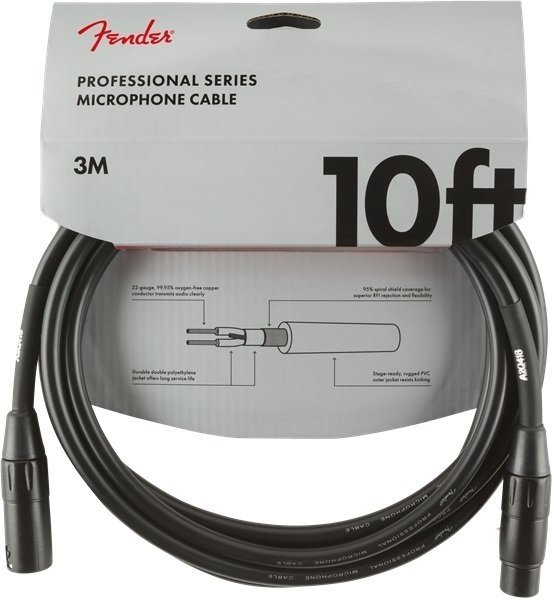 Microphone Cable Fender Professional Series Black 3 m