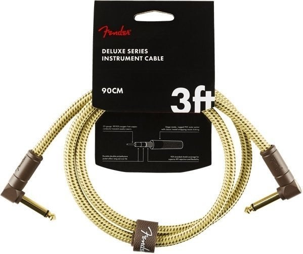 Cable adaptador/parche Fender Deluxe Series 099-0820-098 Amarillo 90 cm Angulado - Angulado Cable adaptador/parche